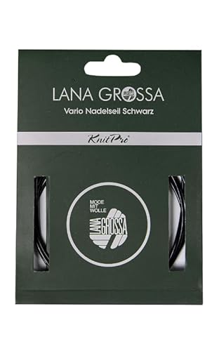 Lana Grossa Needle Rope Vario 40 cm – Flexible circular knitting rope in black, seamless transition, combinable with needle tips – Knitting accessories for sweaters, scarves & hats on sale